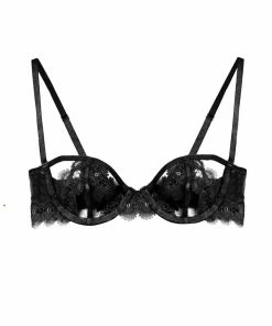 Wolf & Whistle Cora Black Mesh And Trim Balconette Bra Bras 7 Wolf & Whistle Cora Black Mesh And Trim Balconette Bra Bras