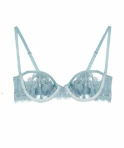 Wolf & Whistle Cora Blue Mesh And Trim Balconette Bra 13 Wolf & Whistle Cora Blue Mesh And Trim Balconette Bra