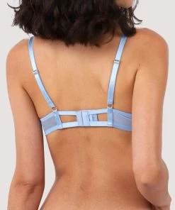 Wolf & Whistle Cora Blue Mesh And Trim Balconette Bra 10 Wolf & Whistle Cora Blue Mesh And Trim Balconette Bra