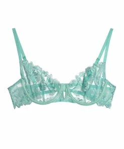 Wolf & Whistle Eva Blue Graphic Embroidery Balconette Bra Bras