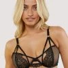 Wolf & Whistle Kennedy Black Strappy Mesh And Lace Balconette Bra Bras
