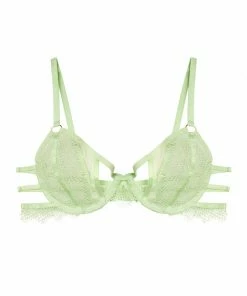 Wolf & Whistle Valentina Green Cut Out Trim Mesh Bra Bras