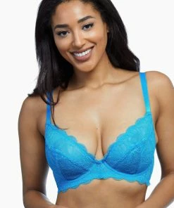 Wolf & Whistle Ariana Aqua Blue Everyday Lace Bra Outlet