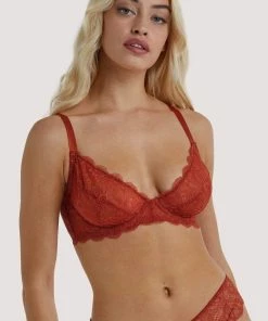 Wolf & Whistle Ariana Intense Rust Everyday Lace Bra Everyday Lingerie