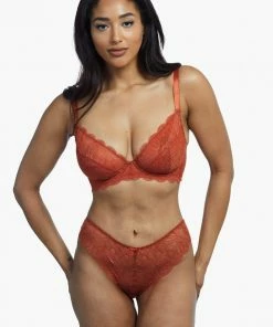 Wolf & Whistle Ariana Intense Rust Everyday Lace Bra Everyday Lingerie