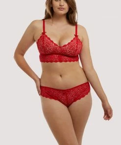Wolf & Whistle Outlet Ariana Red Everyday Lace Bralette