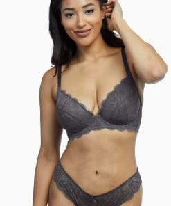 Wolf & Whistle Ariana Steel Grey Everyday Lace Bra 16 Wolf & Whistle Ariana Steel Grey Everyday Lace Bra