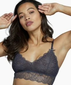 Wolf & Whistle Ariana Steel Grey Everyday Lace Bralette Outlet