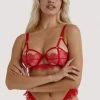 Wolf & Whistle Chantal Red Cage Bra Outlet
