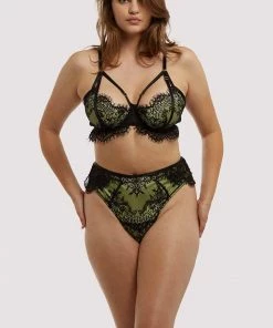 Wolf & Whistle Nora Lime Net And Black Embroidery Bra 13 Wolf & Whistle Nora Lime Net And Black Embroidery Bra