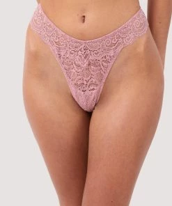 Wolf & Whistle Ariana Ash Rose Lace Thong