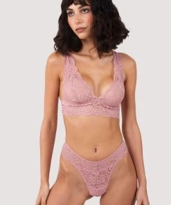Wolf & Whistle Ariana Ash Rose Lace Thong