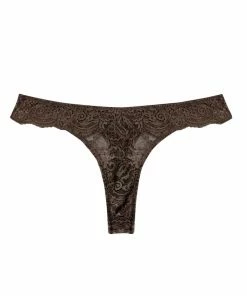 Wolf & Whistle Ariana Coffee Lace Thong