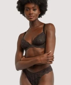 Wolf & Whistle Ariana Coffee Lace Thong