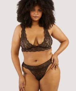 Wolf & Whistle Ariana Coffee Lace Thong