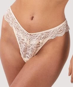 Wolf & Whistle Ariana Vanilla Lace Thong Knickers