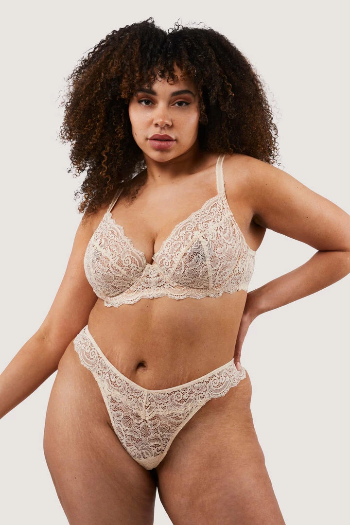 Wolf & Whistle Ariana Vanilla Lace Thong Knickers 12 Wolf & Whistle Ariana Vanilla Lace Thong Knickers