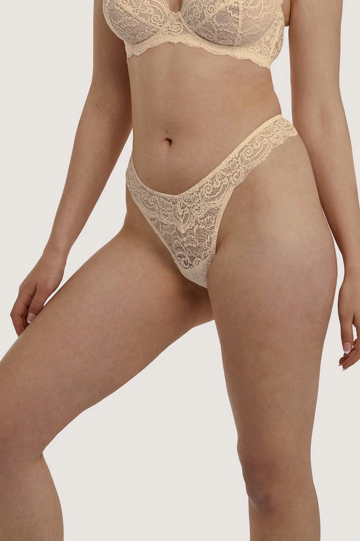 Wolf & Whistle Ariana Vanilla Lace Thong Knickers 8 Wolf & Whistle Ariana Vanilla Lace Thong Knickers