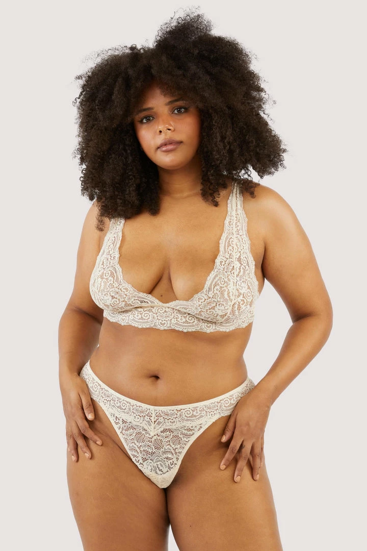 Wolf & Whistle Ariana Vanilla Lace Thong Knickers 10 Wolf & Whistle Ariana Vanilla Lace Thong Knickers