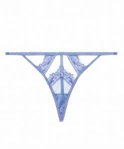 Wolf & Whistle Claire Blue Caged Lace Thong Knickers