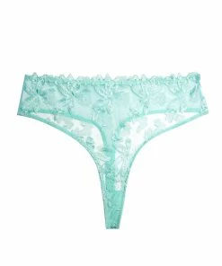 Wolf & Whistle Eva Blue Graphic Embroidery High Waist Thong Knickers