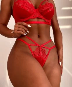 Wolf & Whistle Outlet Iris Slider Red Thong