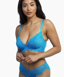 Wolf & Whistle Ariana Aqua Blue Everyday Lace Brief Outlet