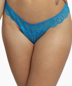 Wolf & Whistle Ariana Aqua Blue Everyday Lace Thong Outlet