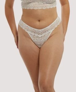 Wolf & Whistle Ariana Ivory Everyday Lace Thong Outlet