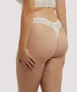 Wolf & Whistle Ariana Ivory Everyday Lace Thong Outlet