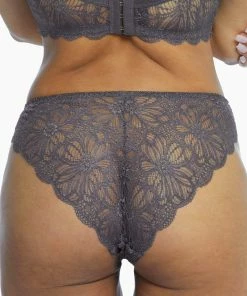 Wolf & Whistle Outlet Ariana Steel Grey Everyday Lace Brief