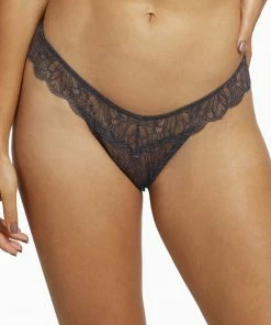 Wolf & Whistle Outlet Ariana Steel Grey Everyday Lace Thong