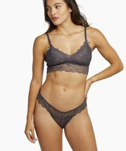 Wolf & Whistle Outlet Ariana Steel Grey Everyday Lace Thong