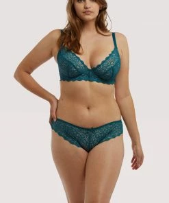 Wolf & Whistle Outlet Ariana Teal Everyday Lace Brief