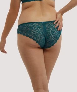 Wolf & Whistle Outlet Ariana Teal Everyday Lace Brief