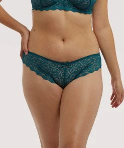 Wolf & Whistle Outlet Ariana Teal Everyday Lace Brief