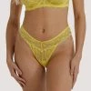 Wolf & Whistle Ariana Yellow Everyday Lace Thong