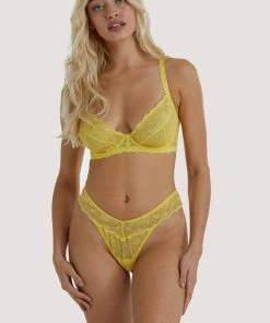 Wolf & Whistle Ariana Yellow Everyday Lace Thong