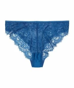 Wolf & Whistle Millie Eyelash Lace Brief Blue Outlet