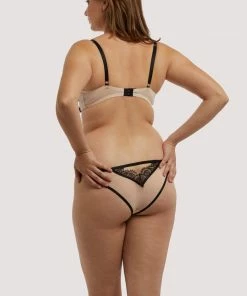 Wolf & Whistle Una Cream & Black Cut Out Brief