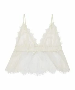 Bridal Lingerie Wolf & Whistle Alexia Ivory Chiffon And Lace PJ Set