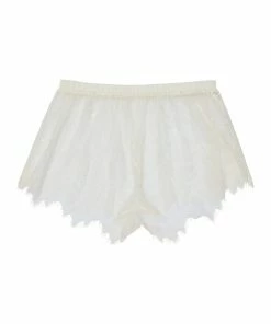 Bridal Lingerie Wolf & Whistle Alexia Ivory Chiffon And Lace PJ Set