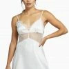 Wolf & Whistle Ivory White Helena Triangle Lace Slip Dress