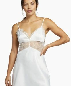 Wolf & Whistle Ivory White Helena Triangle Lace Slip Dress