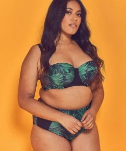 Wolf & Whistle Palm Underwired Bikini Top Curve Swimwear
