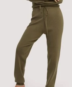 Wolf & Whistle Lounge Khaki Knitted Rib Jogger