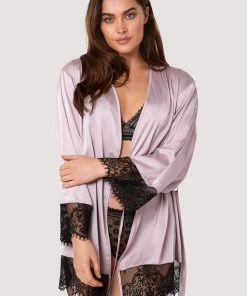 Wolf & Whistle Nightwear Alaia Mink Caged Kimono