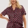 Wolf & Whistle Heart Print Satin Pyjama Set