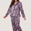 Wolf & Whistle Nightwear Kaylee Long Sleeve Lilac Animal PJs