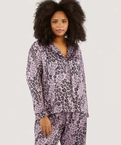 Wolf & Whistle Nightwear Kaylee Long Sleeve Lilac Animal PJs